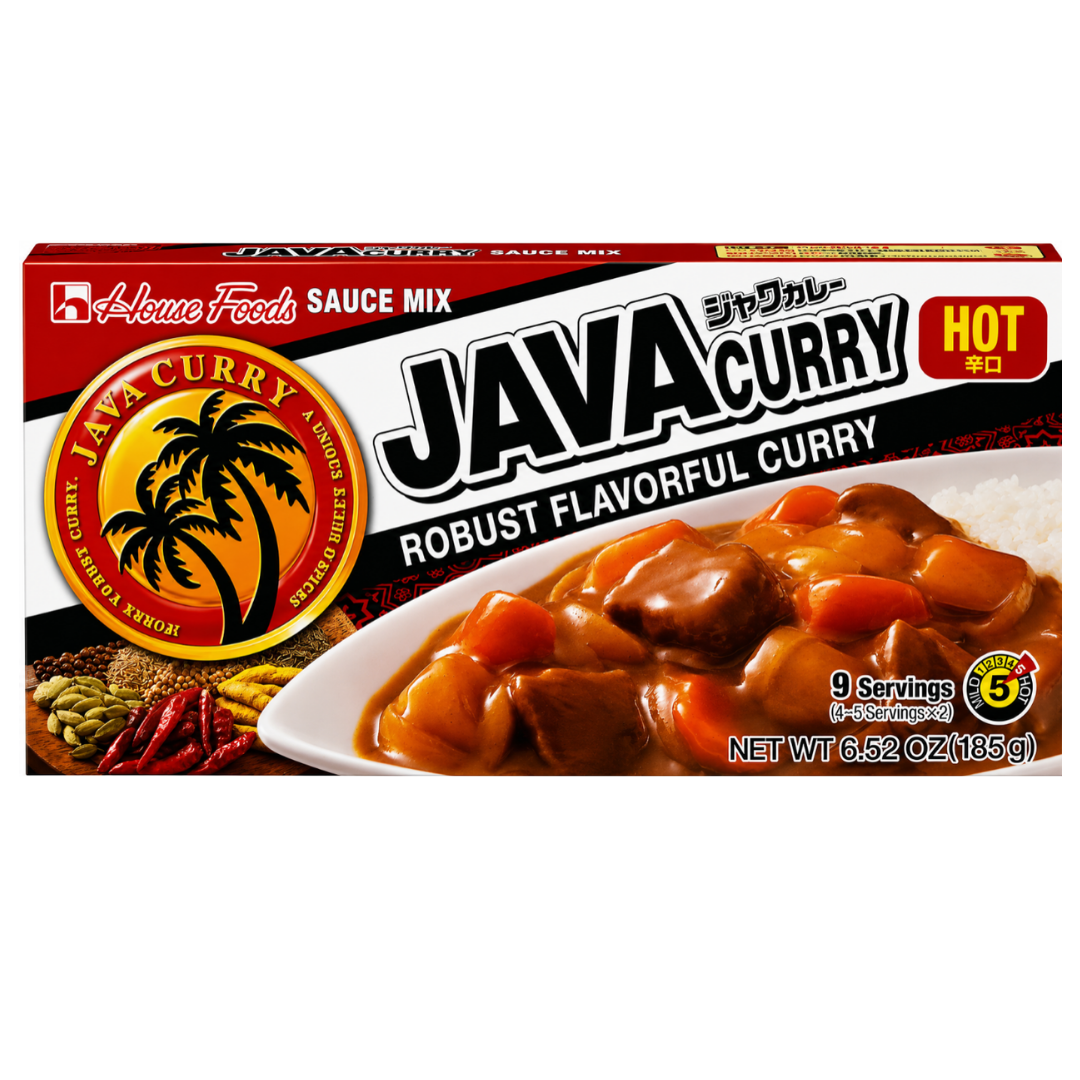 HOUSE Java Curry Hot (Block) / ハウス ジャワカレー 辛口 (固形ルウ) 185g : BBD: 19 Aug 2026