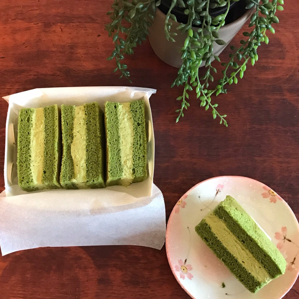 Matcha GreenTea Sponge Cake (3pcs) - 抹茶サンド ケーキ