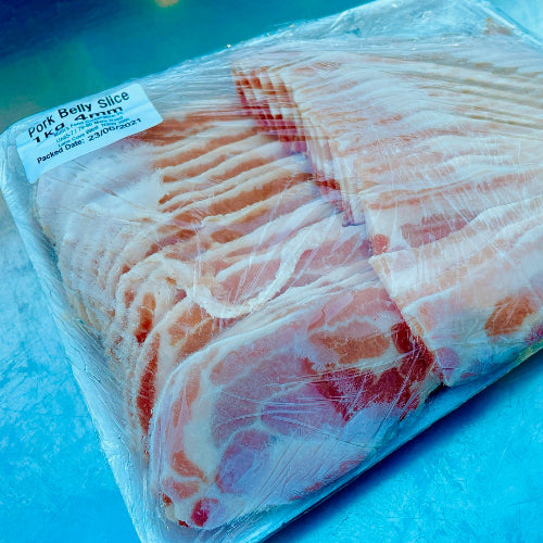 豚バラ焼肉カット 4mm (冷凍)  / Pork Belly Yakiniku Cut 4mm (Frozen) 1kg